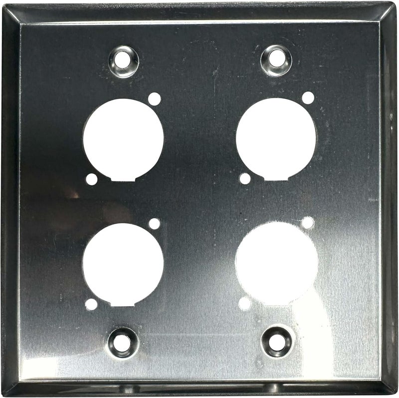 DIYTECH XLR Wall Plate Blank and XLR Panel Combo - Perfect for Professional Audio Setups in Studios, Theaters, and Conference Rooms - Easy to Install and Durable Design (4 Port Stainless Steel) - Image 2